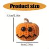 62KD Handmade Knitted Pumpkin Head with Positive Message Cards Halloween Festivals Crochet Pumpkin Dolls Ornament for Gifting