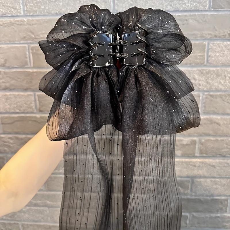 Duża elegancka spinka do włosów z kokardą w kształcie motyla dla kobiet i dziewcząt - odpowiednia na Walentynki, słodki, jednolity kolor, trwały plastik, jednoczęściowa