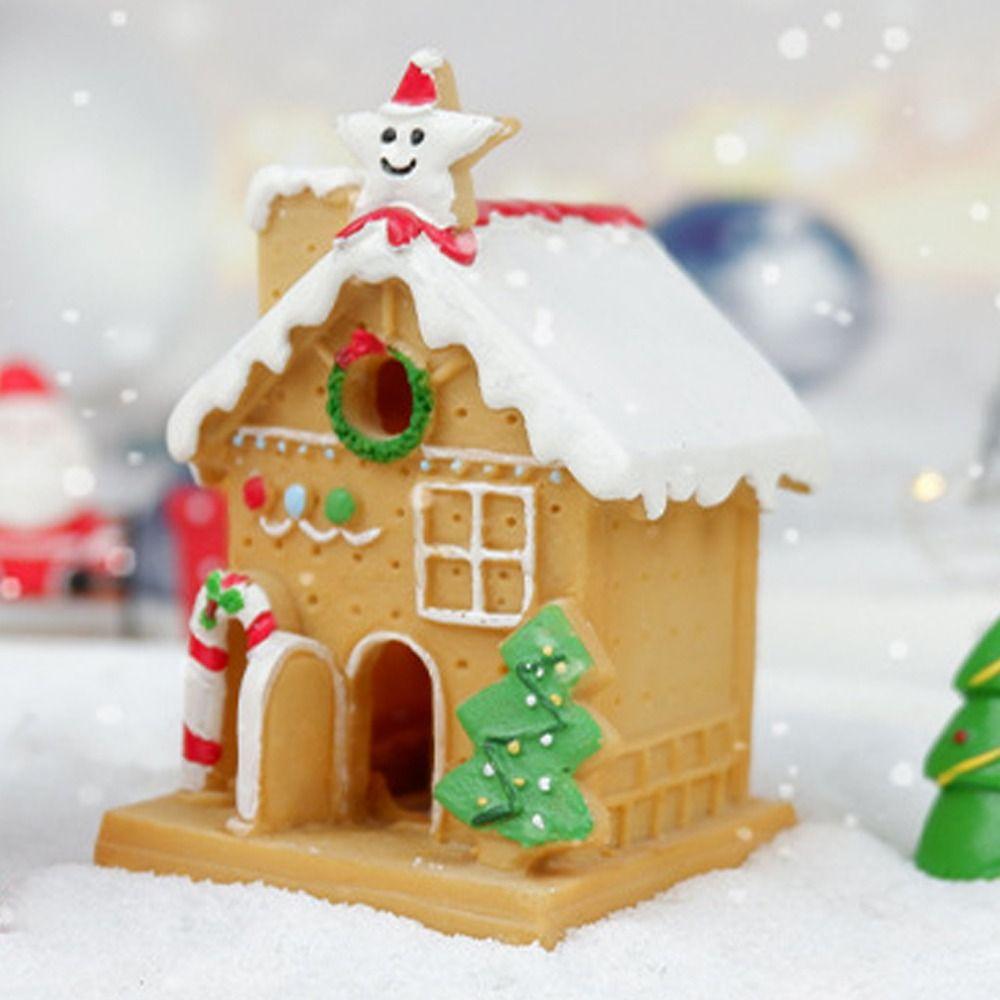 3D Christmas House Statue Cartoon Christmas Miniature Cookie House  Kids Gift