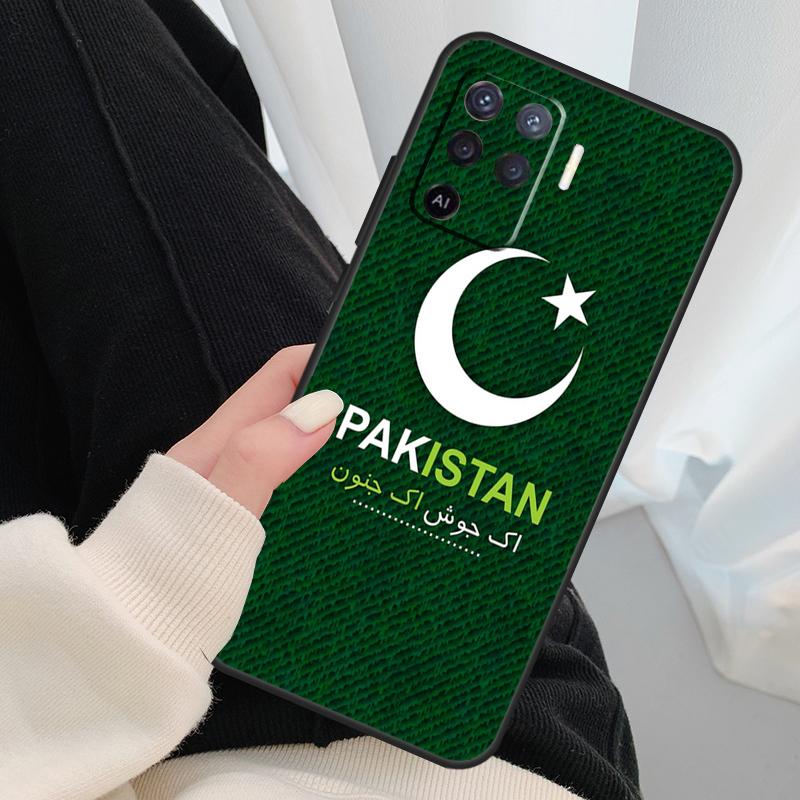 Pakistan Flag Banner Case For Oppo A54 A74 A94 A18 A57 A17 A77 A38 A58 A78 A98 A80 A60 A40 A96 A76 A16 A15 A5 Pro
