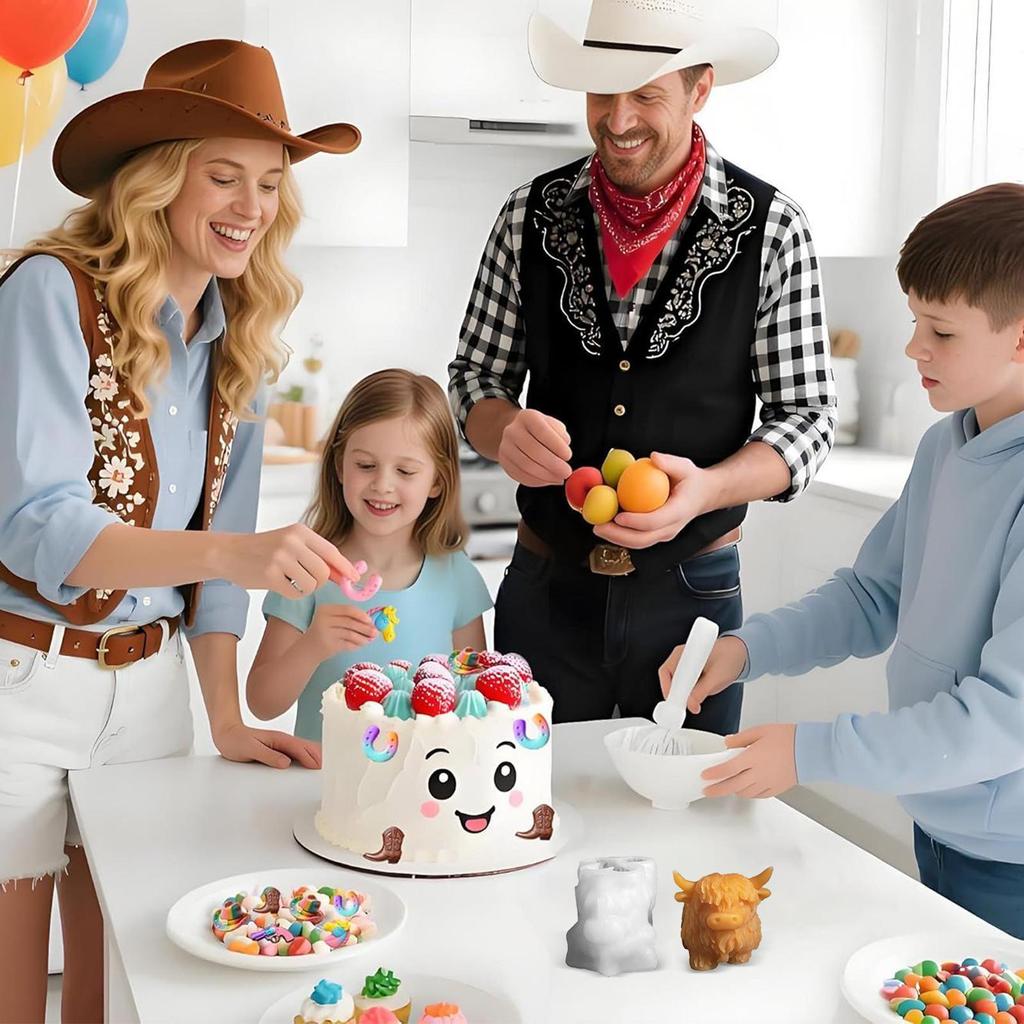 Kuh Silikonform 3D Silikonformen Lebensmittelqualität Hochlandkuh Form für Kuchen Snack Gelee Wachs Gummy Eis Backseife Süßigkeiten