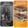 Kitchen Cabinet Storage Organizer Pull-out Seasoning Bottle Storage Rack Sliding 2 Tier Plastic Organizer Shelf