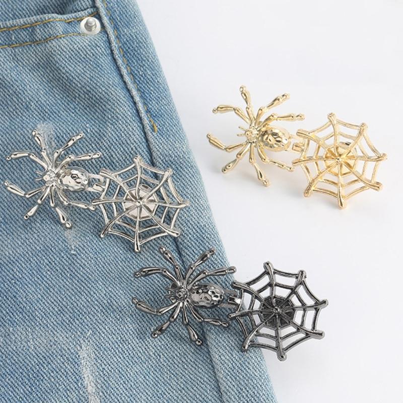 Spiderweb Shape Metal Fastening Button Detachable Pant Buttons Pin Crafts Waist Tightener Clothing Buckle Sewing Tool