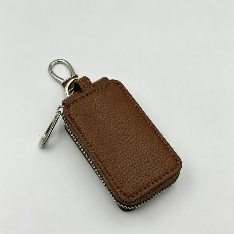 PU Leather Zipper Key Organizer for Men and Women Perfect for Daily Car Key Management