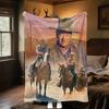 John Wayne Western Cowboy Blanket Soft Comfortable All Seasons Perfect Sofa Office Nap Travel Festive Gift