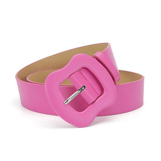 Women Belt Multi Holes Adjustable Length Gourd Buckle Faux Leather Waistband Solid Color Belt Decorative Jeans Accessories