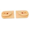 1 Pair Silicone Ear Model Light Skin Color Piercing Practice 3D Ear Model for Acupuncture Training Display