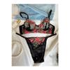 Lace Embroidered Bra Set