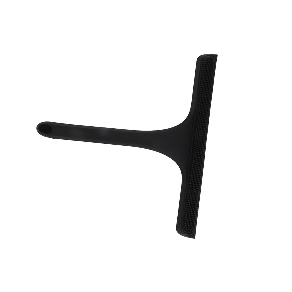 Glass Wiper with Non Slip Handle Silicone Window Cleaner Squeegee for Bathroom Windows Kitchen Mirror Black