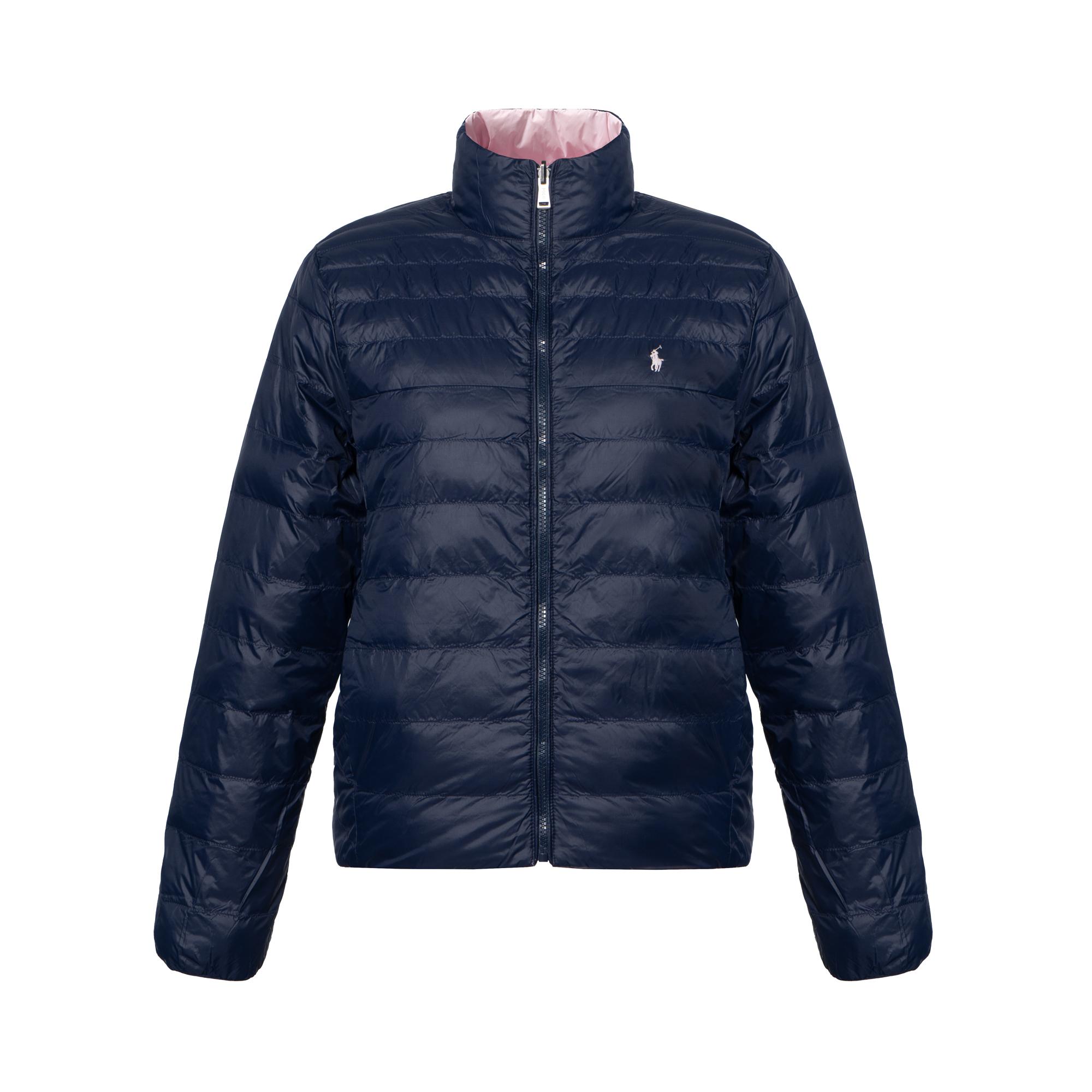 

Хлопковая куртка Polo Ralph Lauren для детей, двусторонняя, однотонная, с вышивкой логотипа, воротник-стойка, на молнии, с длинными рукавами, детские куртки, розовая 323949914-001 XL