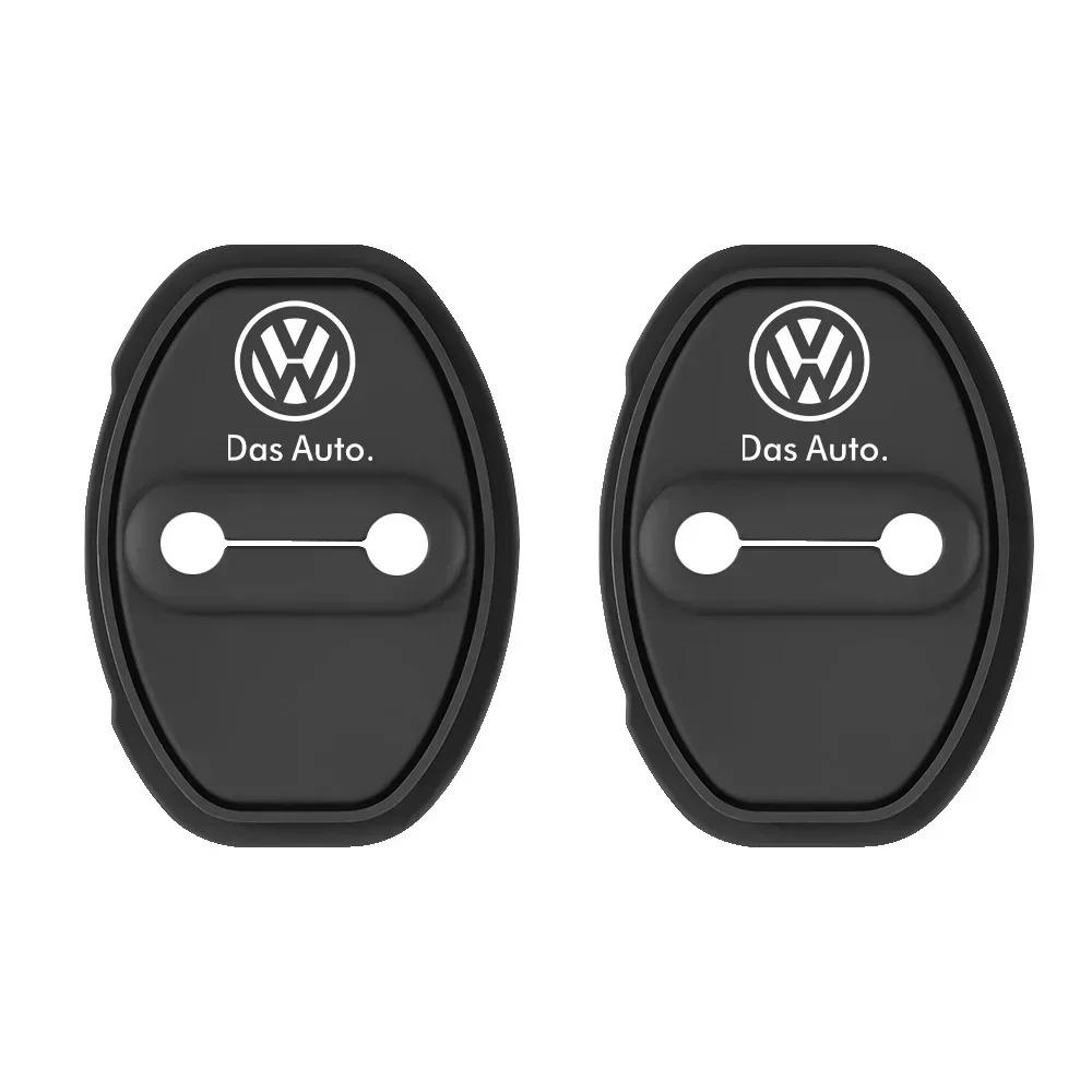 2/4Pcs Silicone Car Door Lock Cover Protective Decoration Case For Volkswagen Golf 4 Passat B8 B5 VW Sharan Polo 6R Tiguan Rline