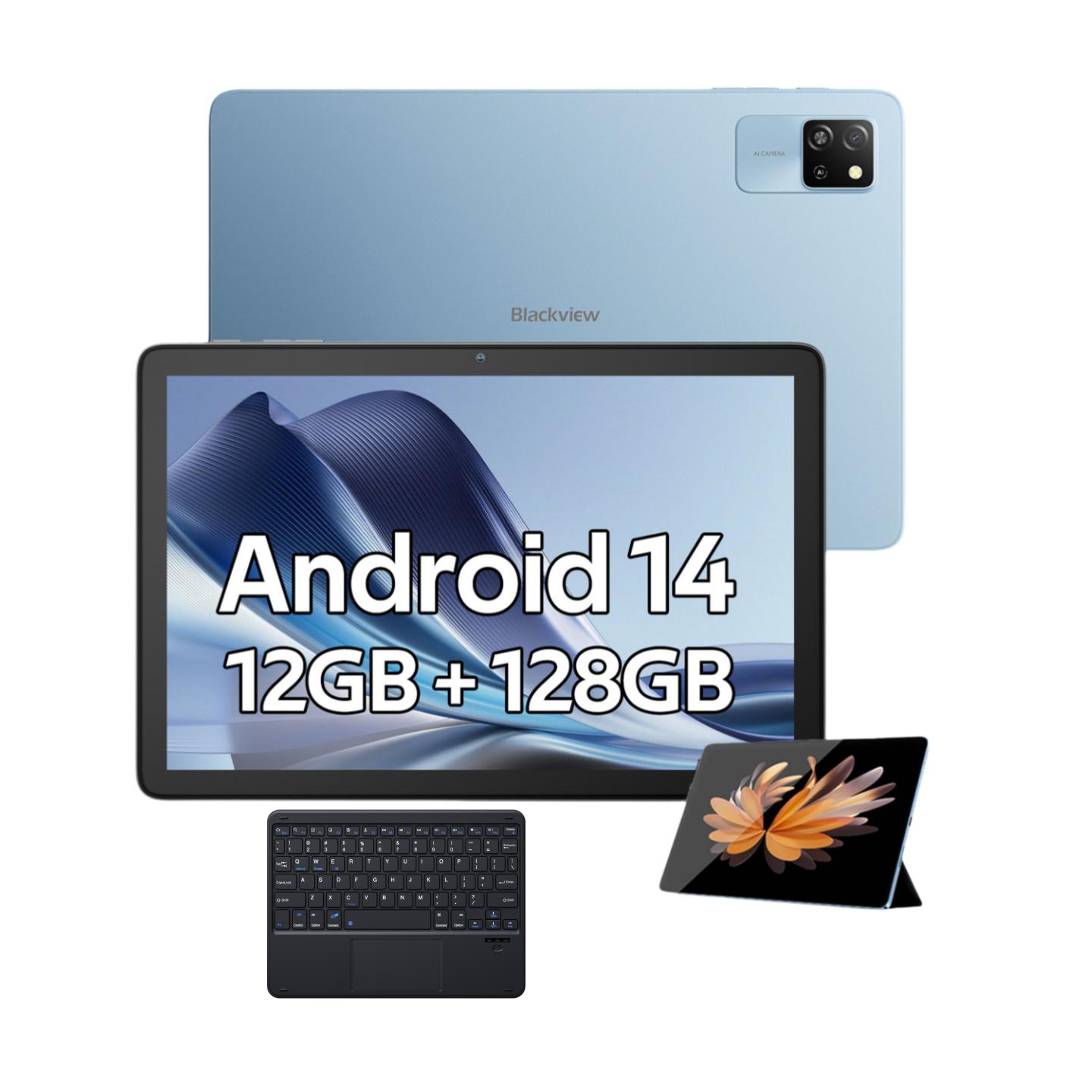 

Blackview Tab 60 WiFi Планшет 10,1 дюйма Android 14 12 ГБ/128 ГБ WiFi 6 Widevine L1 tablet+keyboard синій