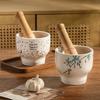 Ceramic garlic mortar garlic crusher garlic garlic masher household grinding mortar stone mortar garlic mortar manual garlic jar