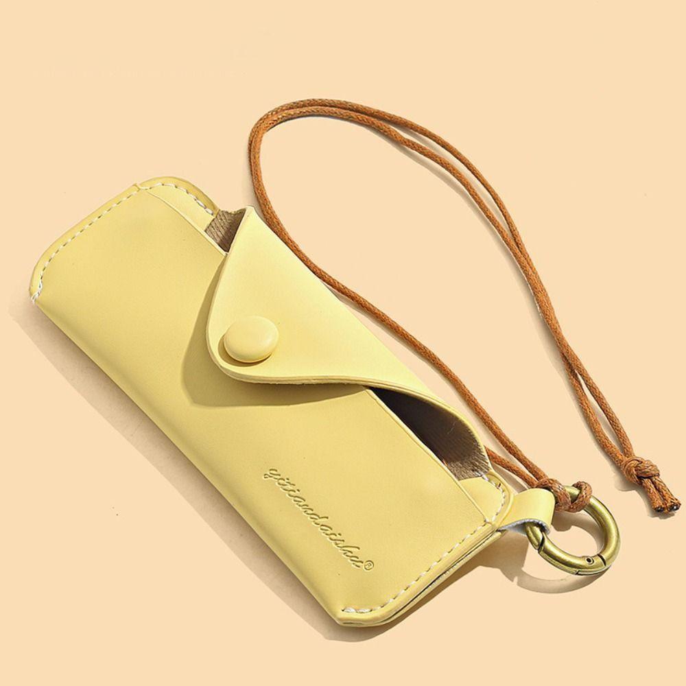 Hanging Neck Glasses Bag PU Leather Sunglasses Bag Fashion Eyeglasses Holder  Gift