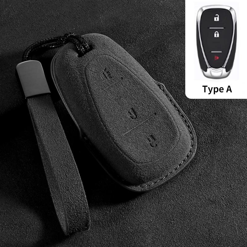 Car Key Case Cover Protective Shell for Chevrolet Chevy Malibu Camaro Cruze Traverse Spark Equinox Sonic Volt Suede Car Keychain