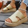Gold Chunky Platform Sandals Women  Summer Thick Sole Wedge Heels Sandals Woman  43 Peep Toe Party Shoes
