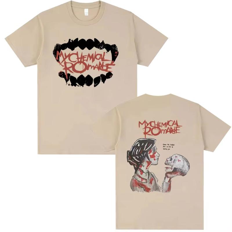 

Limited My Chemical Romance Punk Band T-shirt Men Women Gothic Rock Oversized Streetwear Unisex Casual Soft Cotton T Shirts Tops S