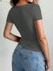 Cropped Slim-fit Round Neck Short-sleeved T-shirt