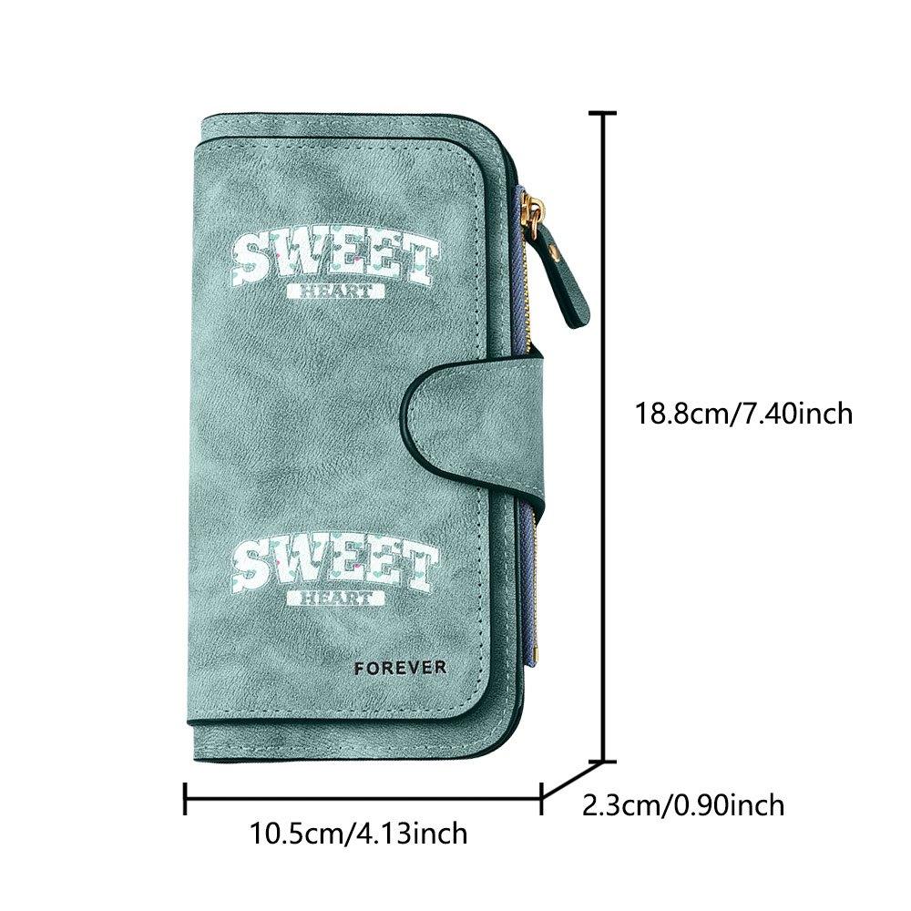 SWEET Heart-Shaped Long Zipper Wallet, Large Capacity Card Holder, Unisex Clutch Bag, Fashionable Zipper Coin Purse, Suitable for Daily Use, A Great