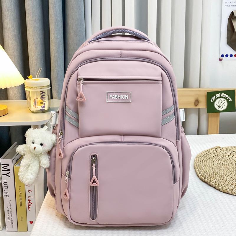 Casual Backpack Versatile For Primary And Secondary School Students Lightweight Backpack For Both Men And Women Multi-Compartment Stylish School Bag