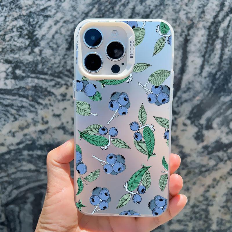 

Summer Fruit Phone Case for IPhone 12 11 14 16 Pro Max 13 Mini 15 Pro Max 16 15 14 Plus Strawberry Fundas Shockproof Laser Cover iphone 13Mini