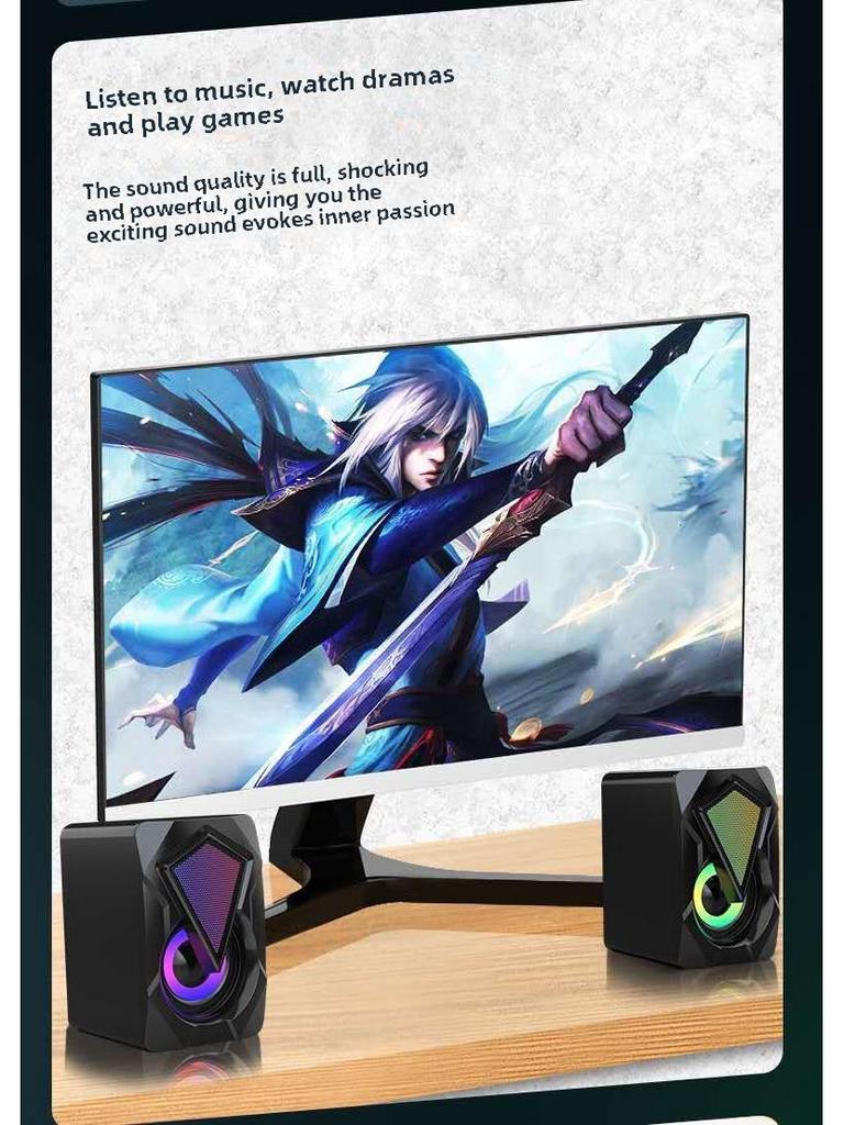 X2 RGB Wired Mini Multimedia Computer Speakers for Desktop & Notebook