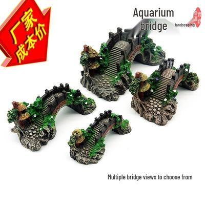 Aquarium Dekoration: Harz Brücke & Schildkrötenplattform Ornament
