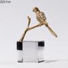 Kristallbas Kopparfågel Hantverk Kreativa Prydnader Skrivbordsdekoration Guldpläterad Fågelstaty Kristallkonstverk Rum Estetisk Dekor