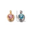 10Pcs 6mm Stainless Steel Birthstone Necklace Pendant Jewelry Making Rhinestone Charms For Women Earrings DIY Accessories Gift