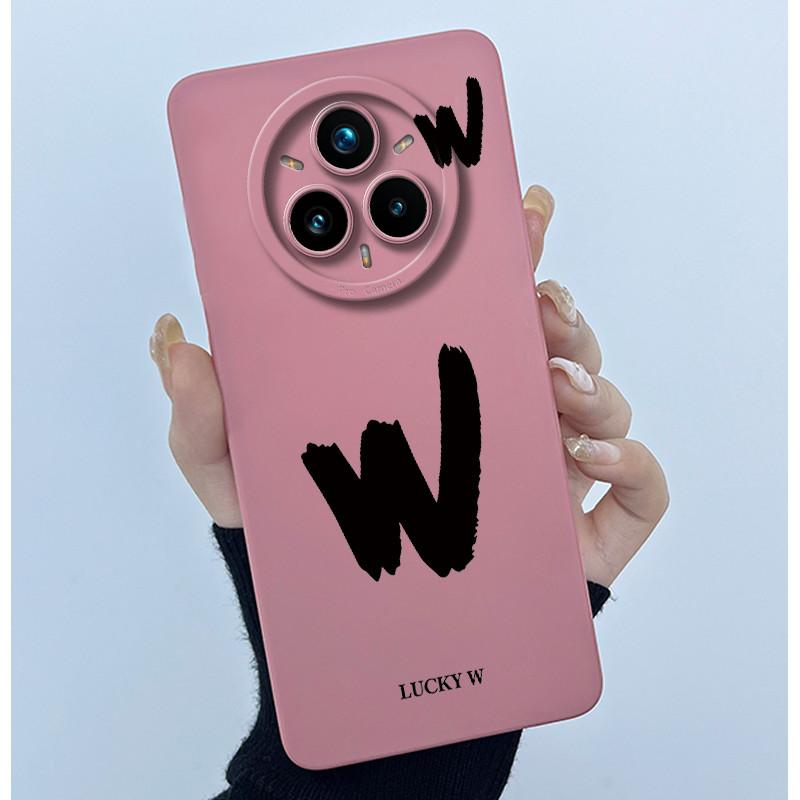 For Realme 14 Pro 14Pro+ 5G Cover Case Lucky Initial Letter Couple Silicone Soft Phone Bumper for Realme14 Pro Plus 2025 Casing