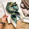 70cm Silk Square Scarf Women Luxury Floral Print Kerchief Soft Satin Hairband Hand Bag Ribbon Foulard Hijab Neckerchief Headband