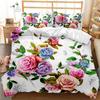 Flower Duvet Cover Set Colorful Flower Fresh Garden Botanical Twin Comforter Cover Women Flower Polyester Bedding Set Queen King