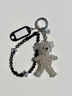 Eclore Initial Silver Bear Bag Charm