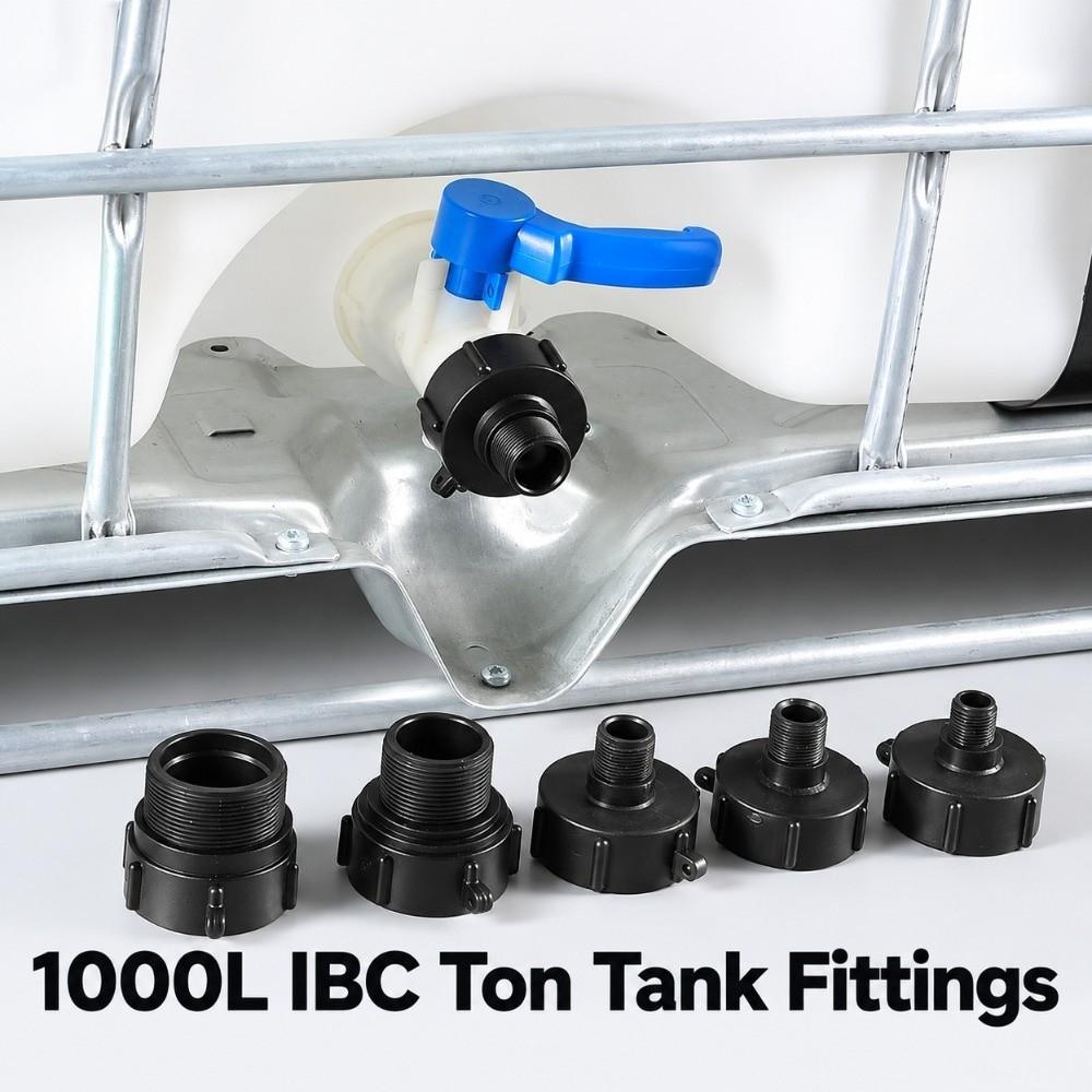 S60 Thread IBC Tank Adapter Black Barrel Connector New Tank Coupling  For IBC Water Tank