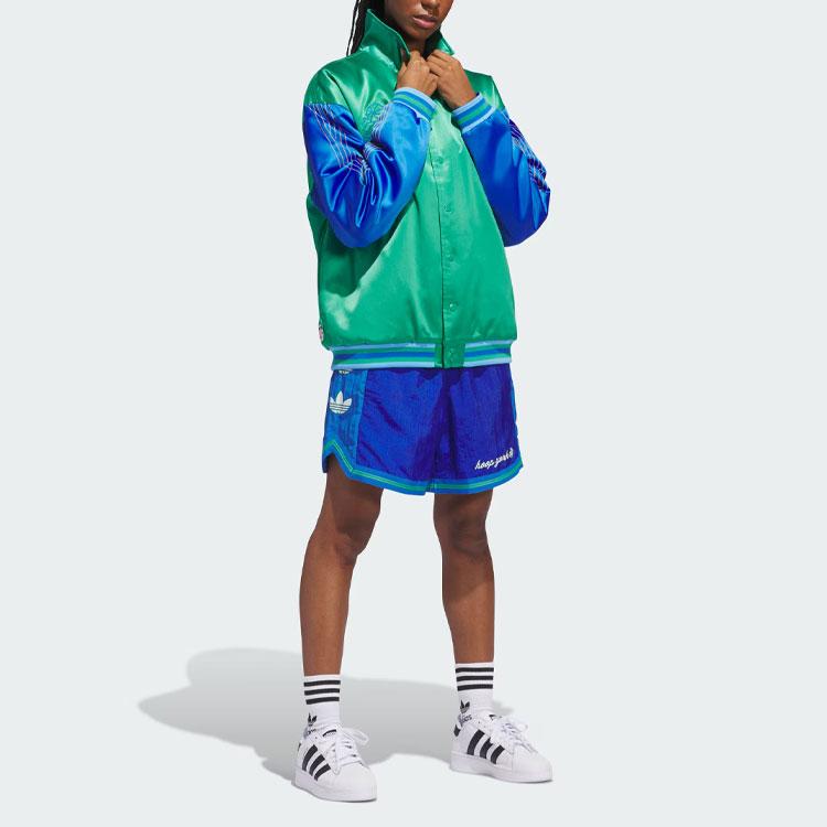 Adidas Originals Hyc Bomber Jacket Logo Print Color Block Pilot Sports Jacket Unisex Jacket Light-Grass-Green IT9953