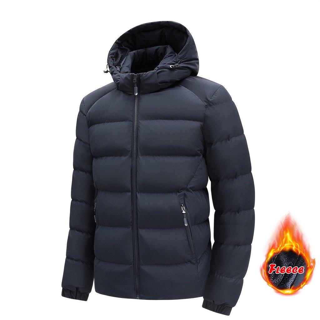 Men's Hooded Down Cotton Jacket - Trendy, Casual, Thick, and Warm Coat.