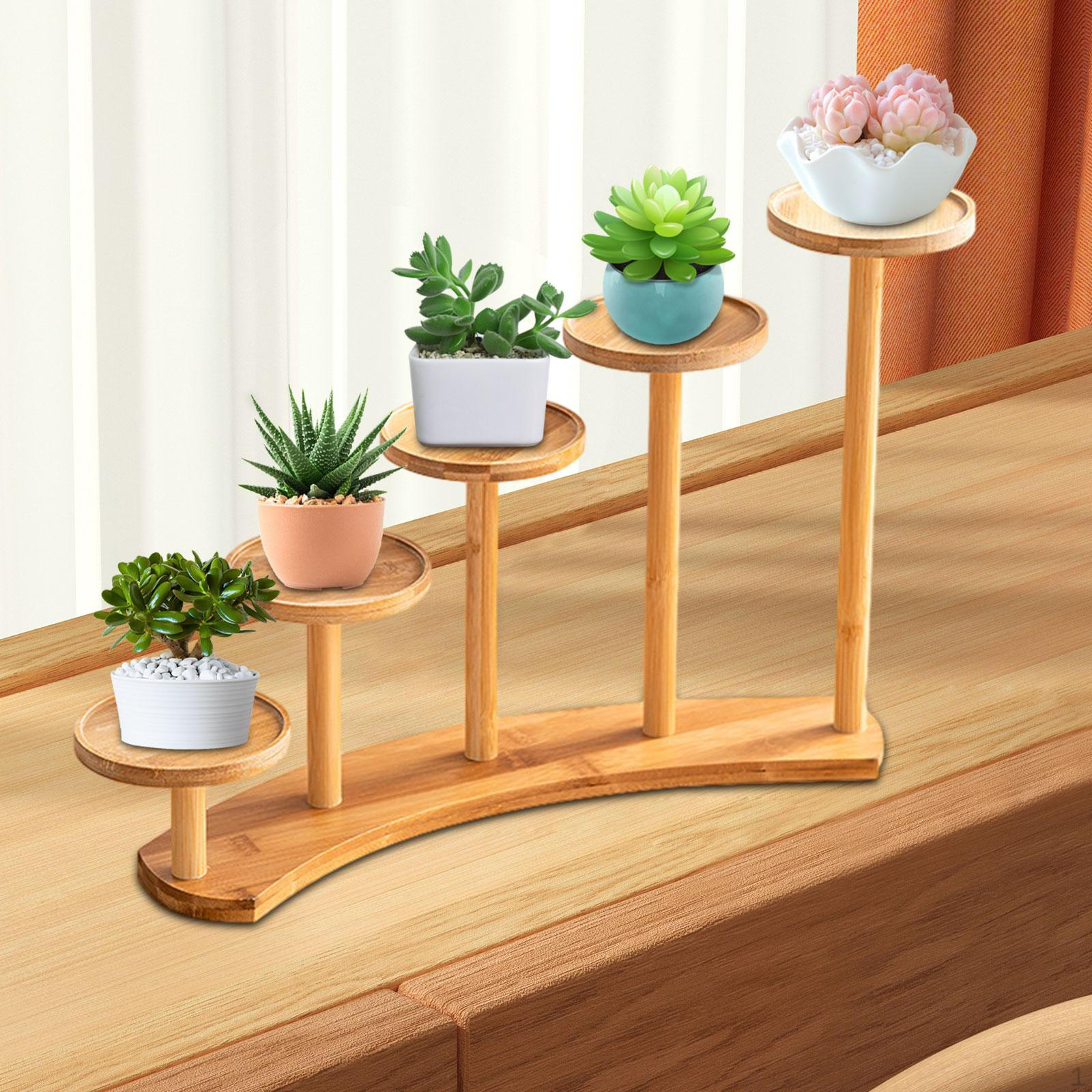 

Подставка для бамбуковых растений, настольная полка, дисплей, прочная настольная полка для горшков Round tray