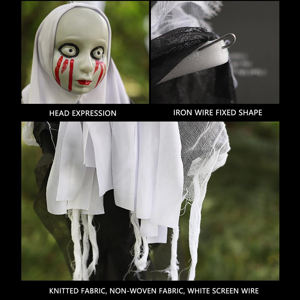 Scary Halloween Hanging Ghost Skull Halloween Party Decoration Hanging Grim Reaper Garden Bar Haunted House Skeleton Prop