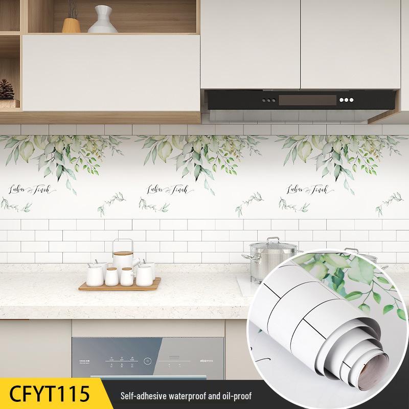 Eco-Friendly Kitchen Anti-Oil Stickers: Self-Adhesive, Waterproof, Heat-Resistant Tile and Stove Top Renovation Wallpaper.