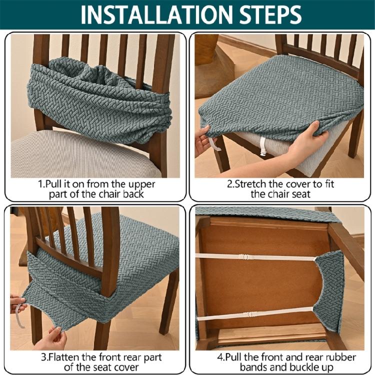 4er-Pack Stuhl Sitzbezug Stretch Jacquard Stuhlhusse für Esszimmer Quadratisch Abnehmbar Waschbar Stuhlschutz