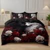3pcs Ferocious Wolf Animal World Print Coreless Duvet Cover Set Multiple Sizes Comfortable Bedding Decoration, Machine Washable