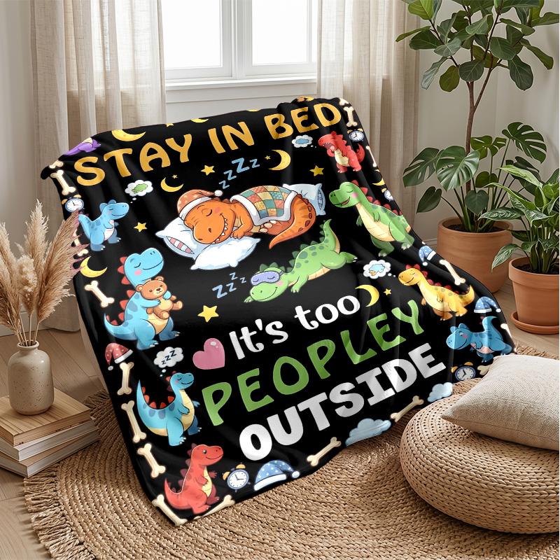 Dinosaur Skull Fantasy Landscape blanket Personalized Name Flannel Blanket Soft Cozy Plush Throw for Sofa Bed Lightweight Home Decor