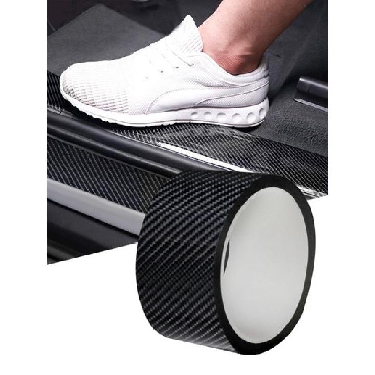 Carbon Fiber Accessories Vinyl Car Door Sill Scuff Cover Plate Sticker Protector