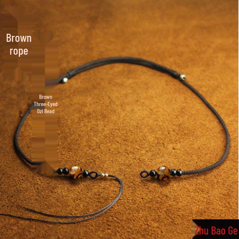 

Tibetan Dzi Bead Hand-Woven Unisex Necklace