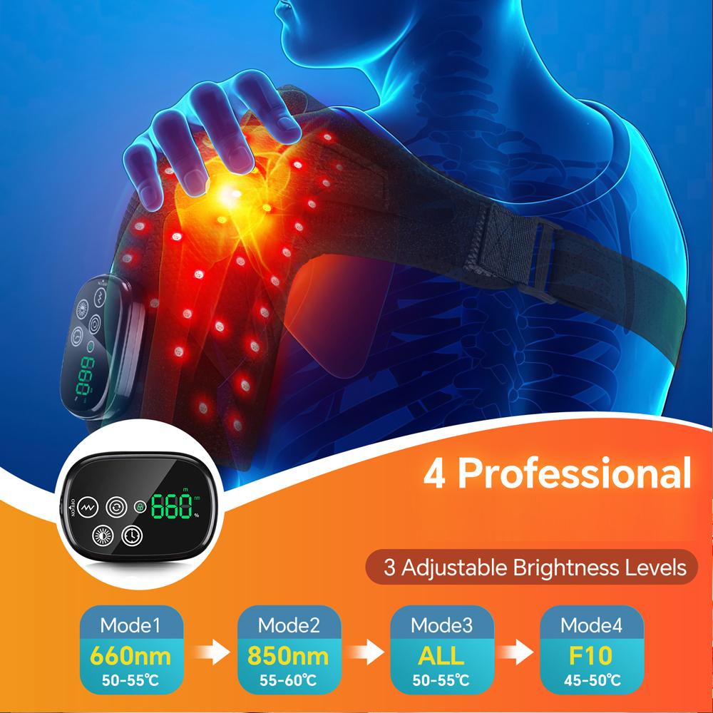 660 and 850nm LED Light Shoulder Pad Brace Vibration Shoulder Arm Thermal Protect Belts for Shoulder Muscle Massage Relaxation 1
