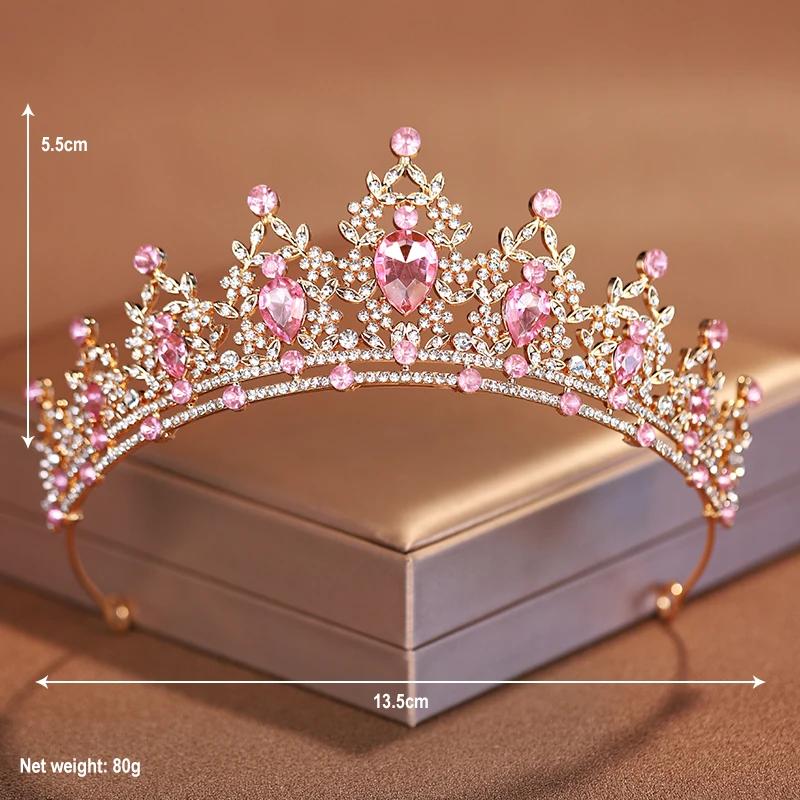 Bridal Headwear Green-Colour Women's Fashion Party Crown Girl Performance Tiaras