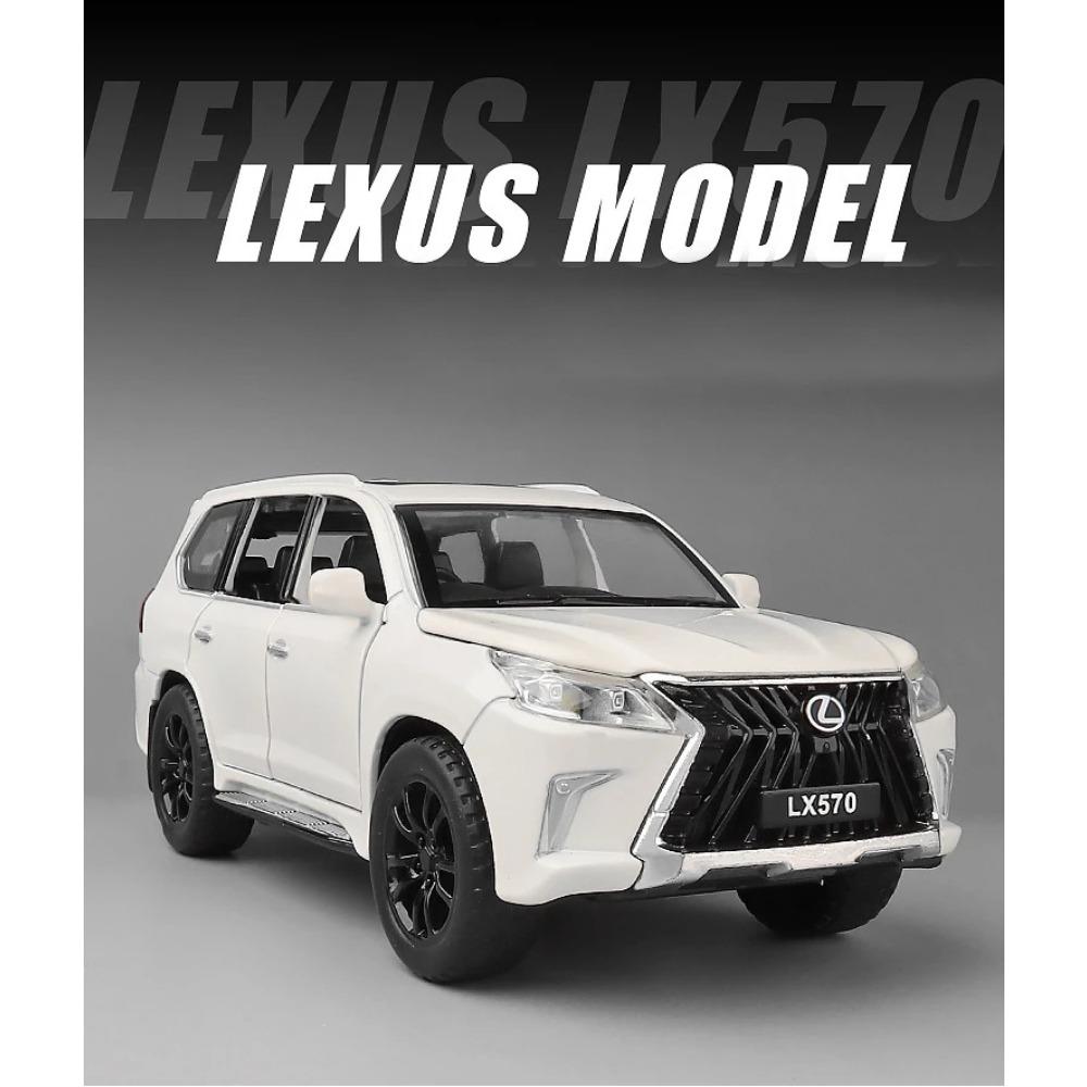 1/32 New Lexus LX570 Alloy Car Model Diecast Metal Toy Vehicles with Pull Back Sound Light 6 Open Doors for Kids Gift