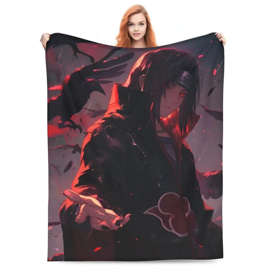 Japanese Anime Graphic Blankets N-Narutos Flannel Novelty Soft Throw Blankets for Home All Season