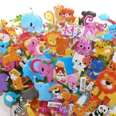 10listů Zvířecí 3D nafouklé samolepky pro batolata, velké předškolní samolepky pro odměny, řemesla, scrapbooking