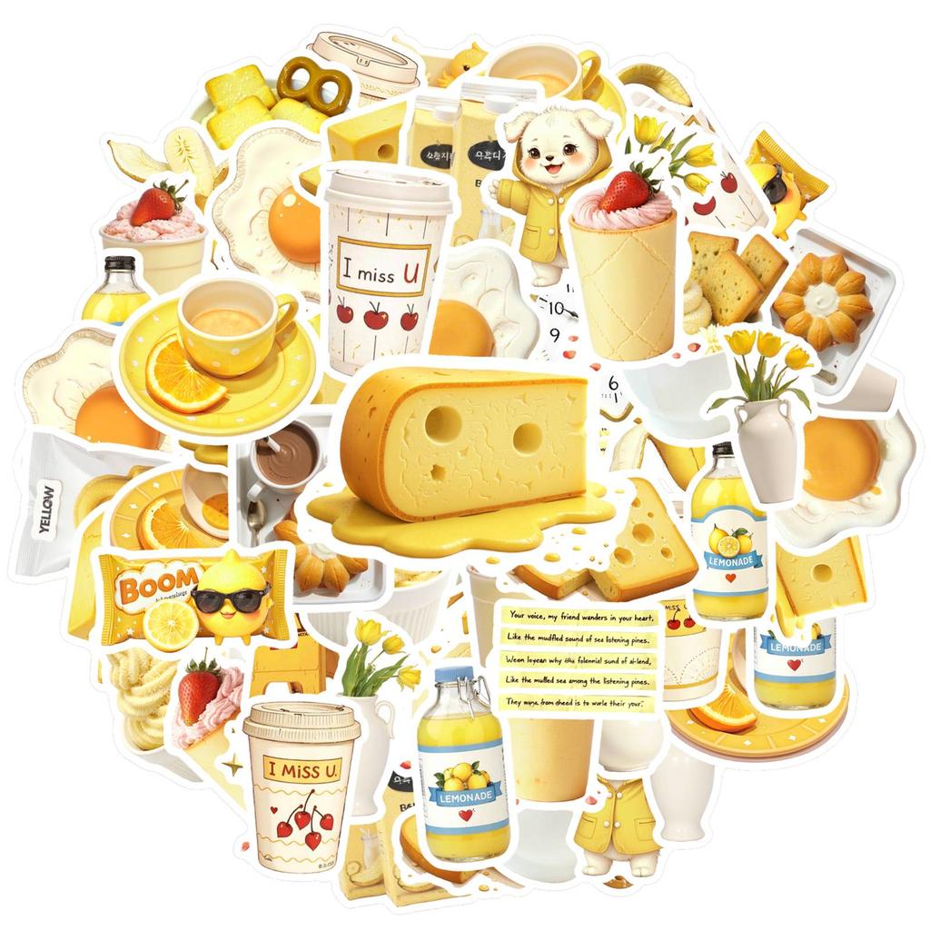 35pcs Playful Food Stickers Cute Breakfast Stickers Funny Stickers For DIY Phone Laptop Scrapbook Bike Guitar Laptop